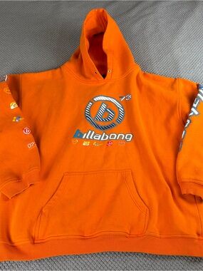 Billabong Bright Orange Logo Pullover Hoodie